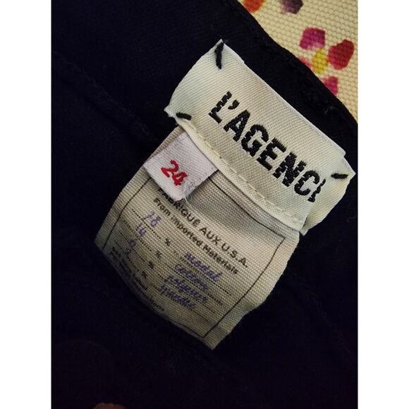 L'AGENCE Margot Black Coated High Rise Jeans, Size 24 - Picture 10 of 11